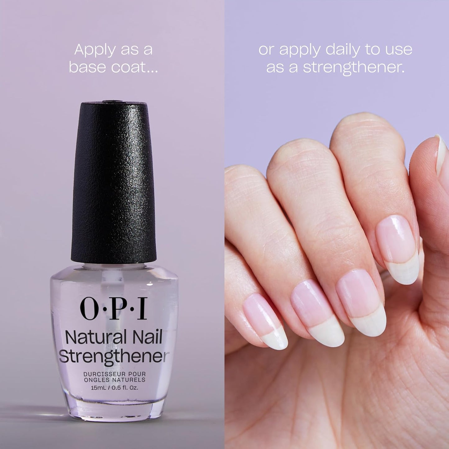 OPI Nail Lacquer Base Coat - Nail Treatment for Chip Resistance & Discoloration | Long-Lasting Polish Protection