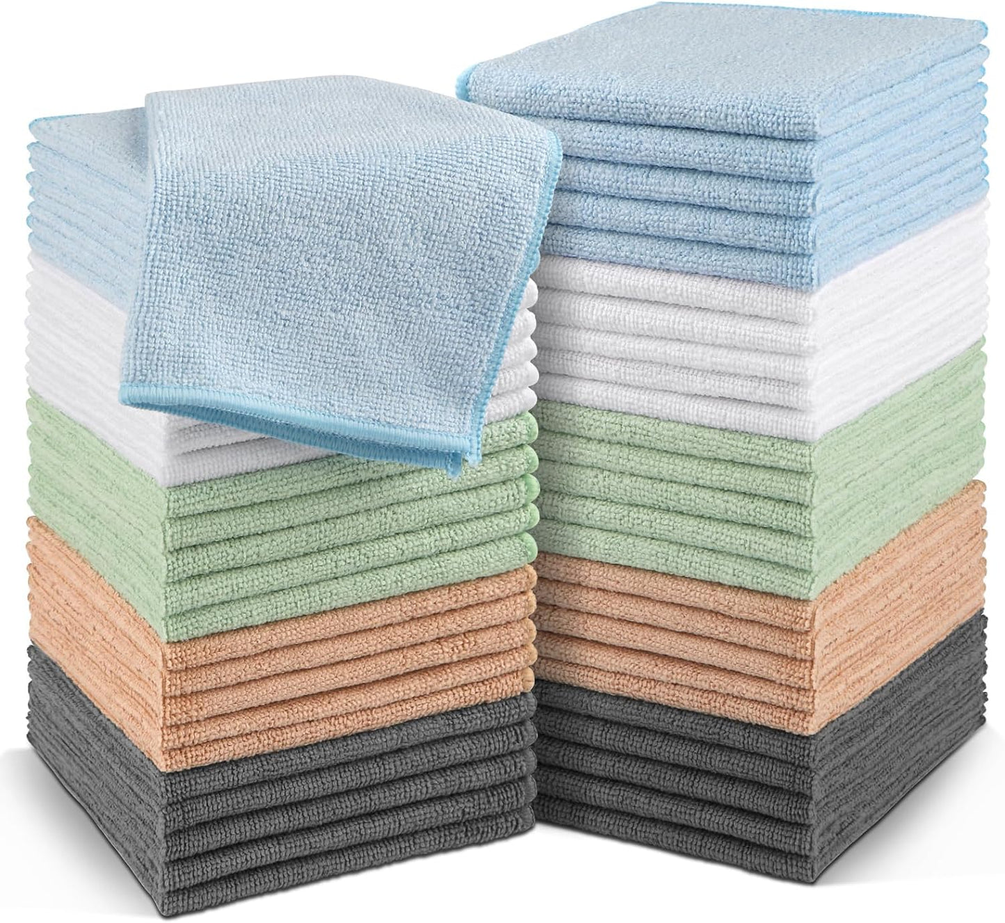 Microfiber Washcloths 20 Pack - Soft, Quick-Dry Face & Hand Towels for Travel, Gym, Spa | 11.5"x11.5", Black