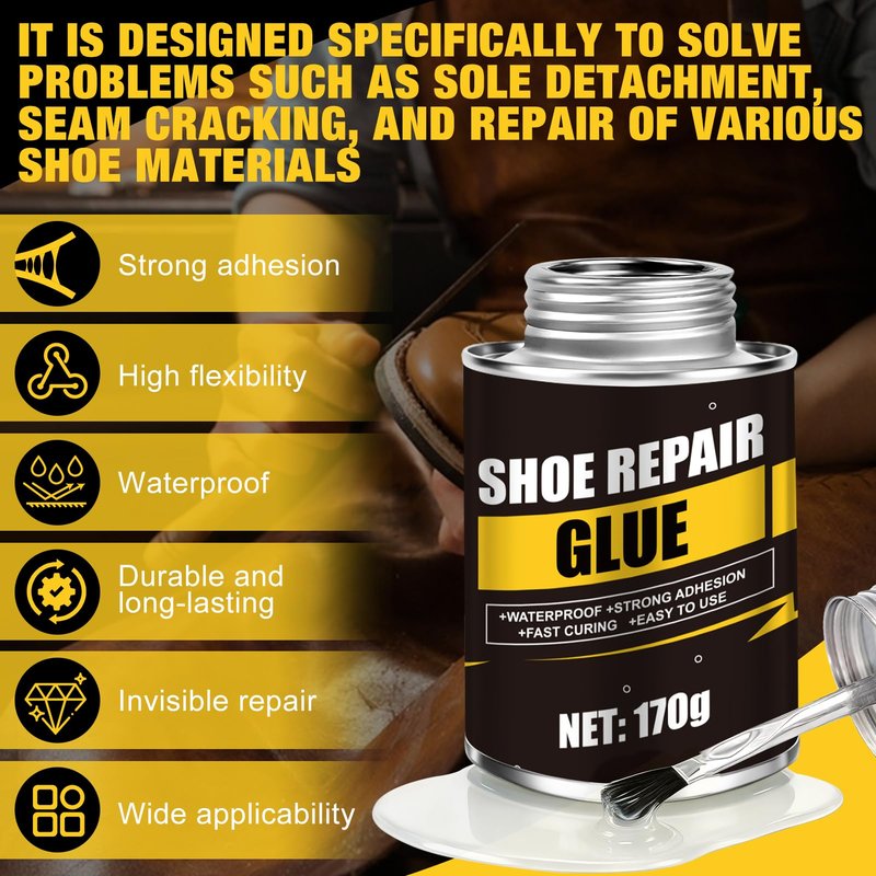 kuailaya Glue for Shoes, Shoe Repair Glue 5.99 oz Clear Shoe Cement High-Strength Adhesive Flexibility Waterproof Quick Drying Durable for Sneakers Boots and Rubber Soles