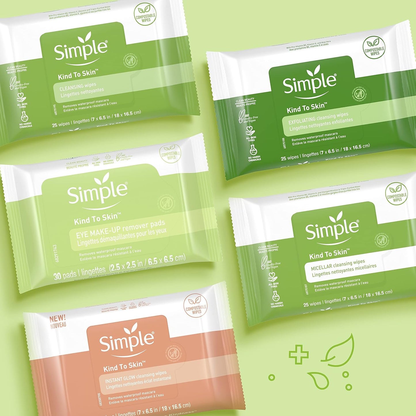 Gentle Makeup Remover Facial Wipes - Kind to Skin, 25 Count | Dye-Free & Chemical-Free