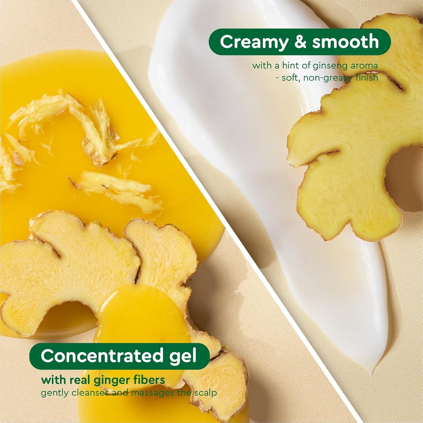 Lemongrass & Ginger Shampoo and Conditioner Set - Strengthens Thinning Hair | Paraben Free, 17.64 oz, 2 Pack