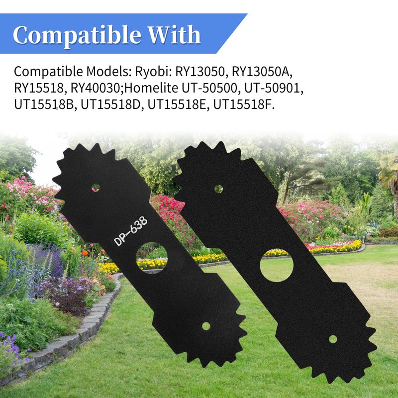 Bularie 9 inch 638006008 Lawn Mower Edger Blade with Teeth Compatible with R-yobi Edger RY13050 RY13050A RY15518 RY40030, Homelite Black Max Edger, 1" Center Hole, Replaces 638006007,2-Pack