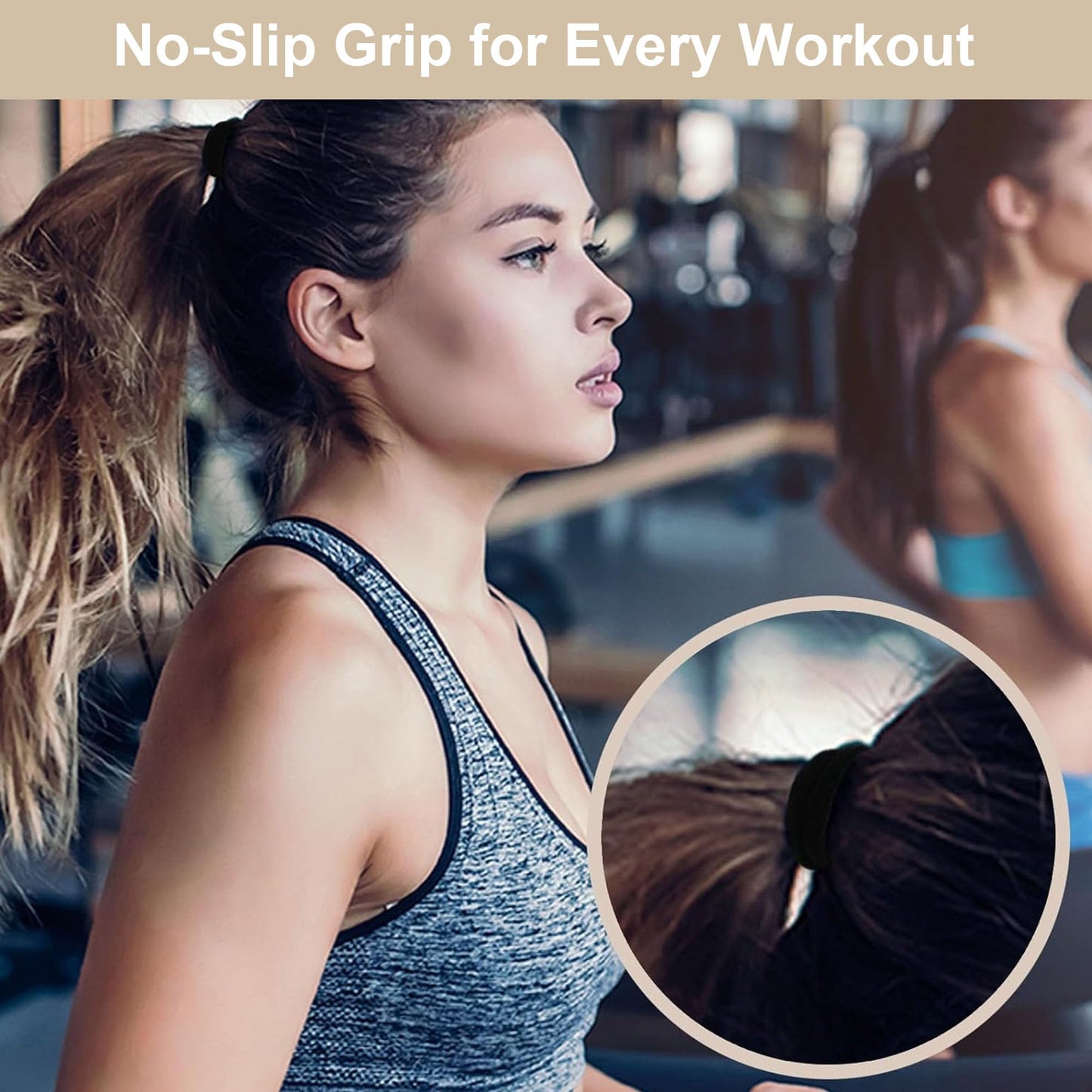 100Pcs Elastic Hair Ties, Thick Seamless Hair Bands No Damage Soft Ponytail Holders Hair Accessories for Girls Women, Neutral