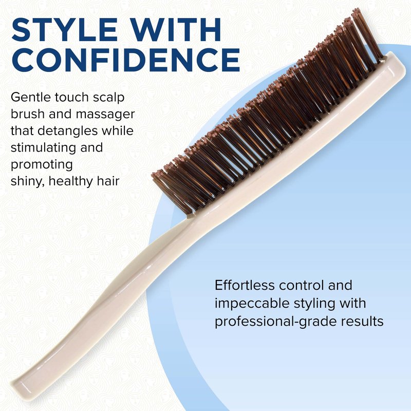 Giorgio Gentle Ivory Mini Hair Brush – 6.25 Inch, Men, Women & Kids, Compact Detangler, Soft Bristles, Sensitive Scalp, Scalp Massager, Travel Hair Brush