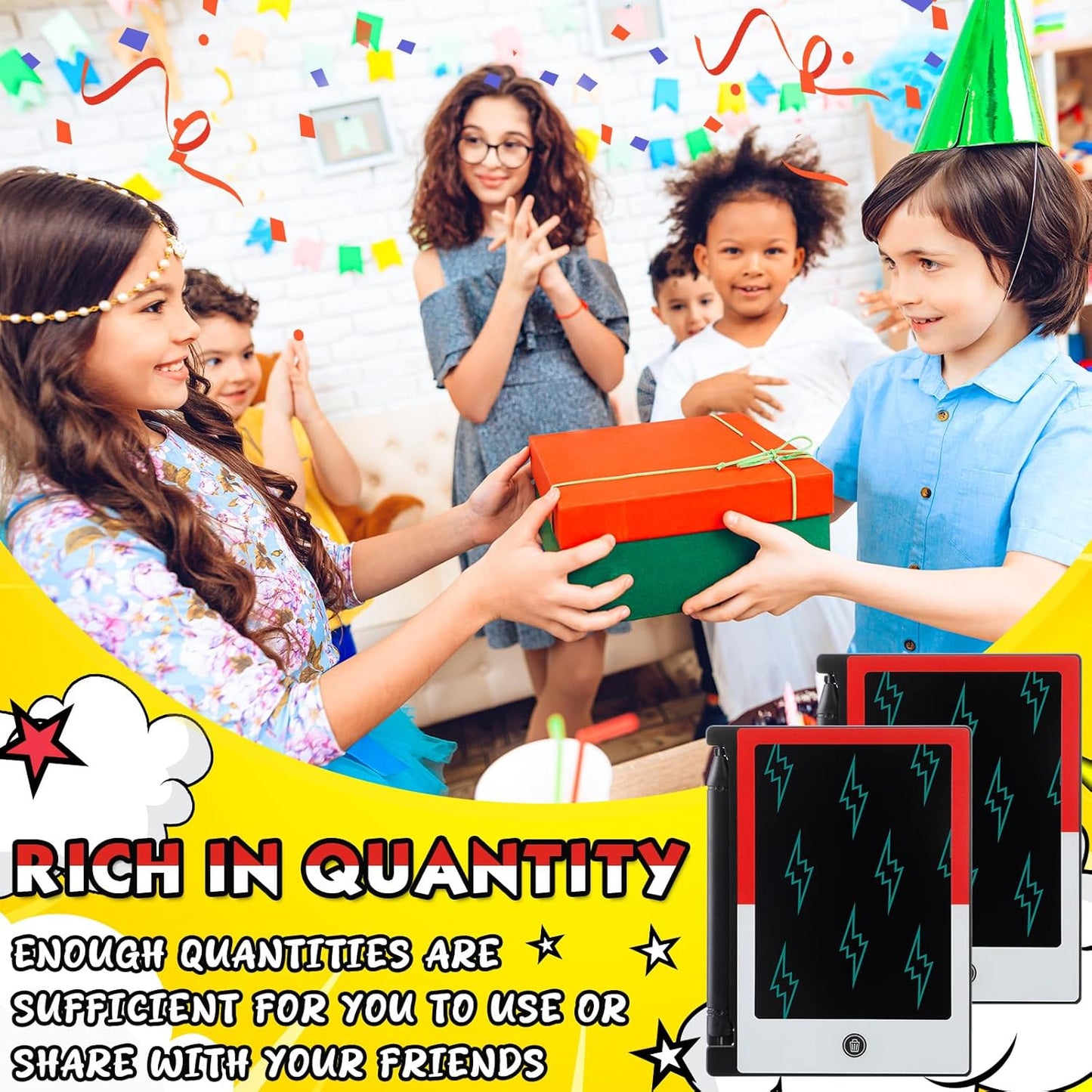 Mini LCD Writing Tablet - 12 Pack Cartoon Animation Doodle Boards | 4.6 Inch Erasable Drawing Pads for Party Favors & Birthday Supplies