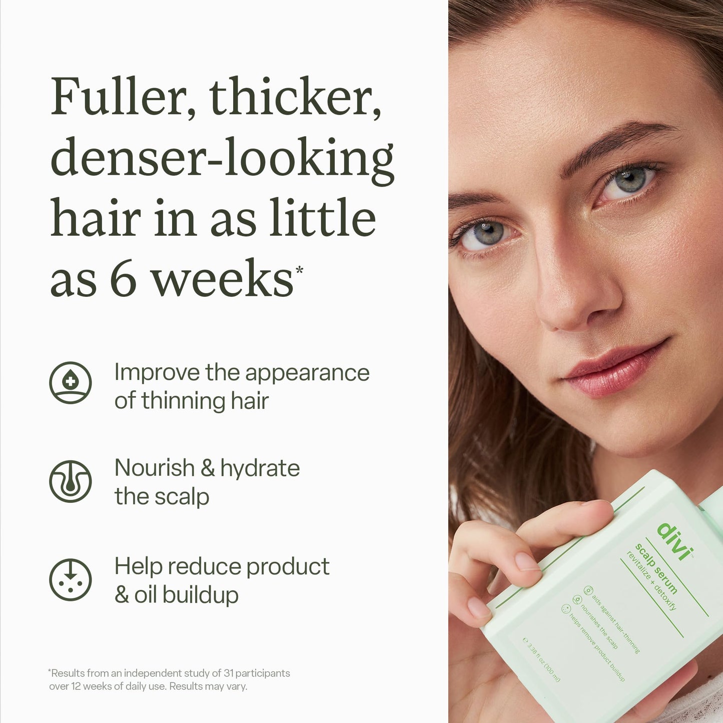 Divi Scalp Serum for Thinning Hair, 30ml – Clinically Tested, Nourishing Formula with Amino Acids, Caffeine & Rosemary Oil – Promotes Healthy Scalp & Fuller-Looking Hair, Reduces Oil & Product Buildup