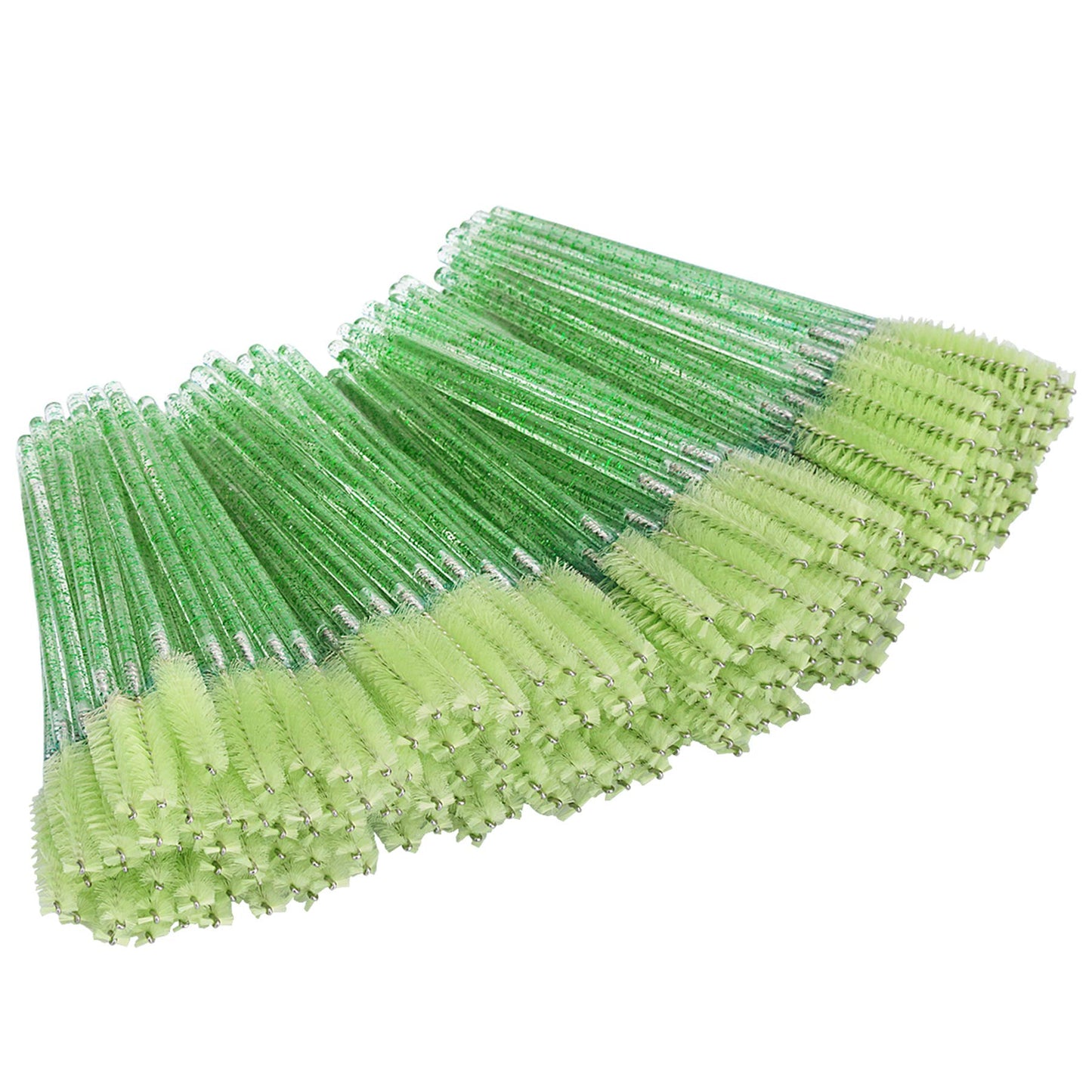 tifanso 200PCS Spoolie Eyelash Brush - Disposable Mascara Brush Wand for Lashes, Eyebrow Eyelash Extension Supplies (Green)