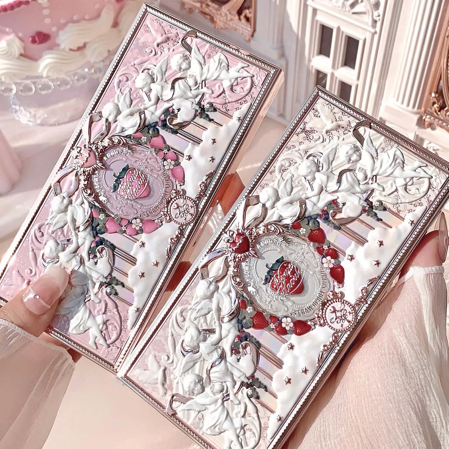 Strawberry Cupid Makeup Palette - 5 Matte & 2 Shimmer Shades | Blendable Pink Face Makeup, 0.49 Oz