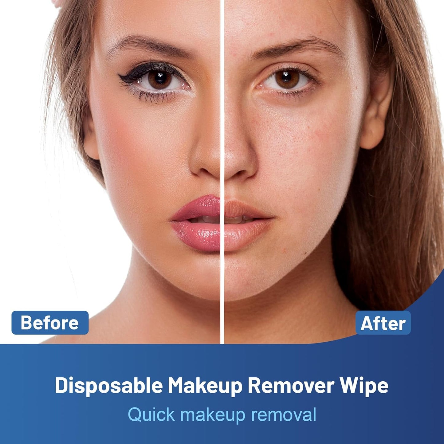 Makeup Remover Wipes - 100 Individually Wrapped Cleansing Wipes for Face & Eyes | Gentle & Travel-Friendly