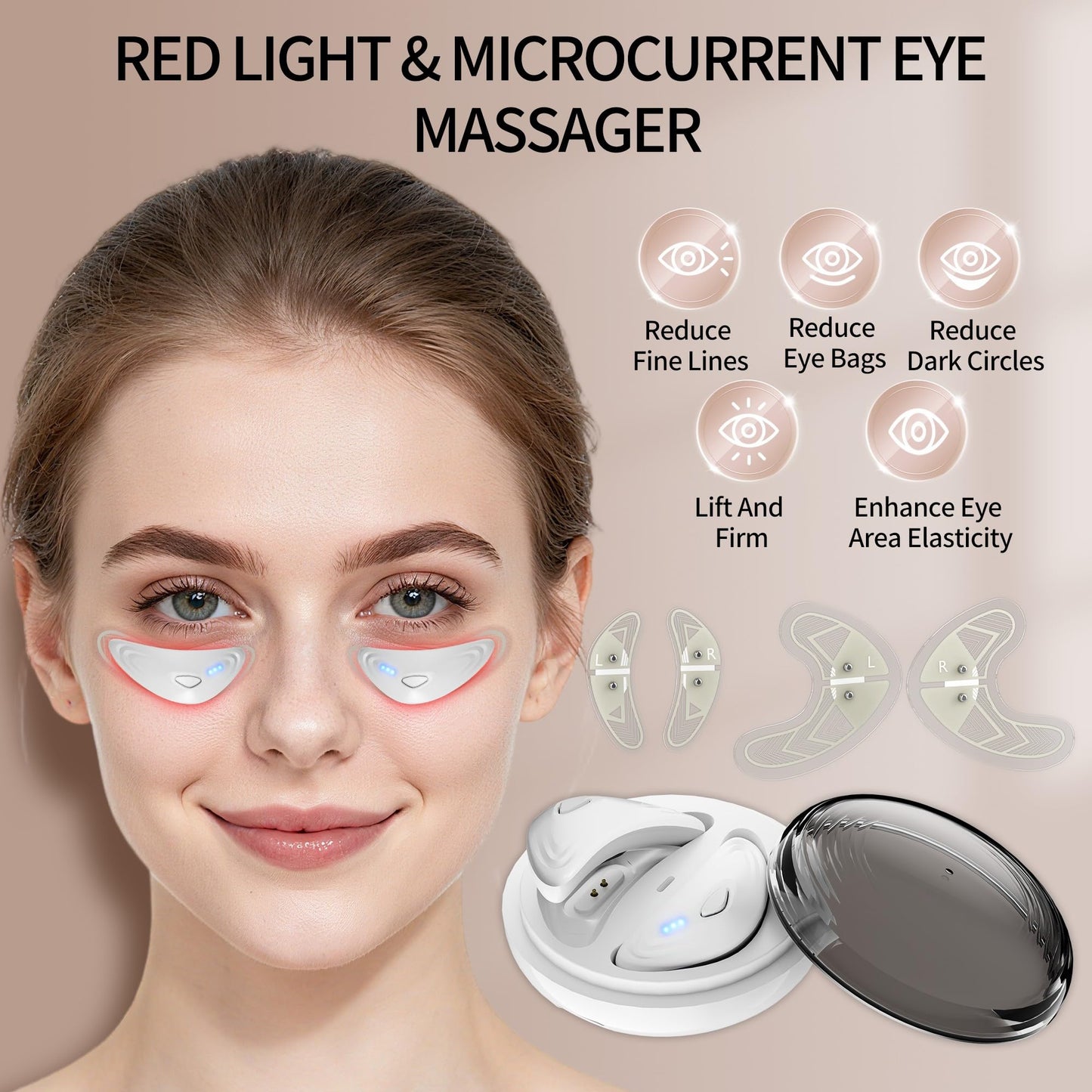 Eye Pods for Under Eyes Bags,Portable Red Light Therapy Eyes Pads Patches