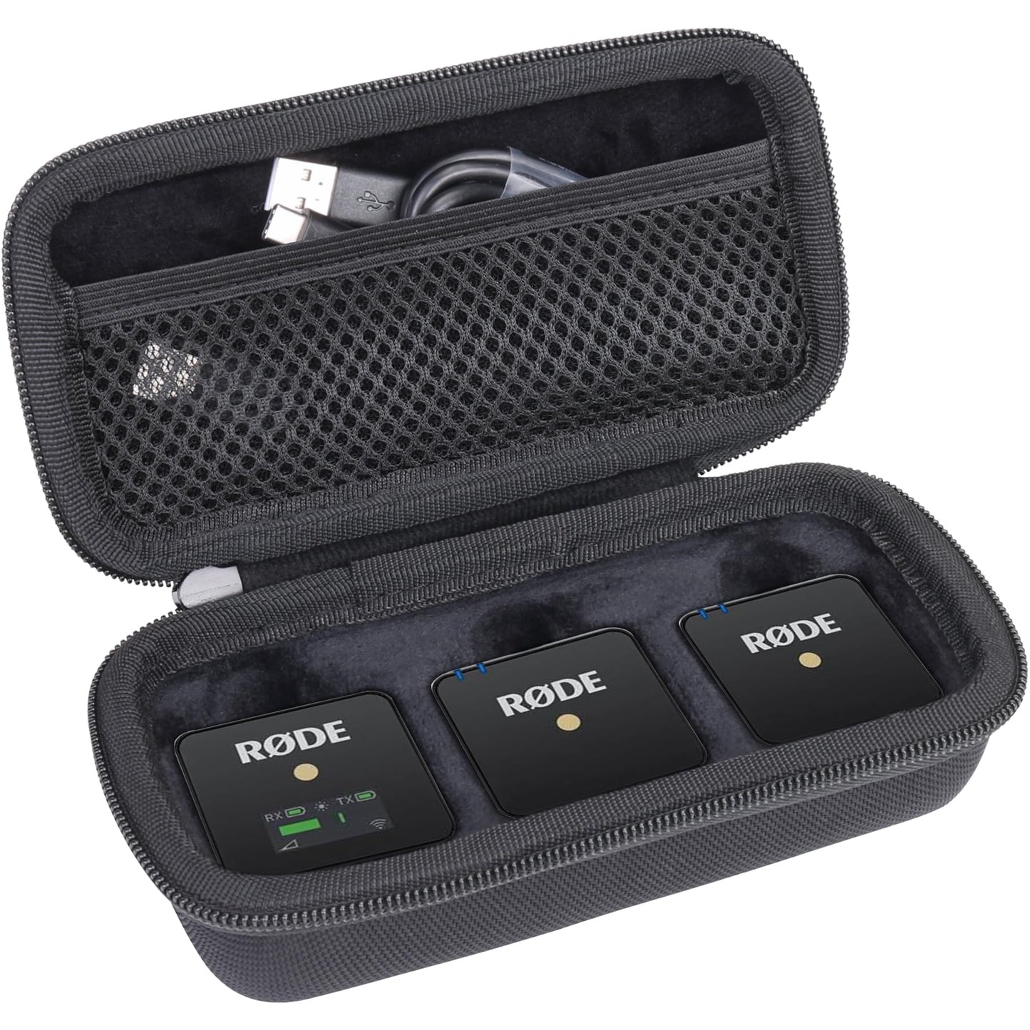 Aenllosi Hard Case for Rode Wireless ME/GO III/GO II Dual Channel Compact Digital Wireless Microphone System (Black)