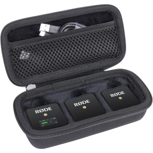 Aenllosi Hard Case for Rode Wireless ME/GO III/GO II Dual Channel Compact Digital Wireless Microphone System (Black)