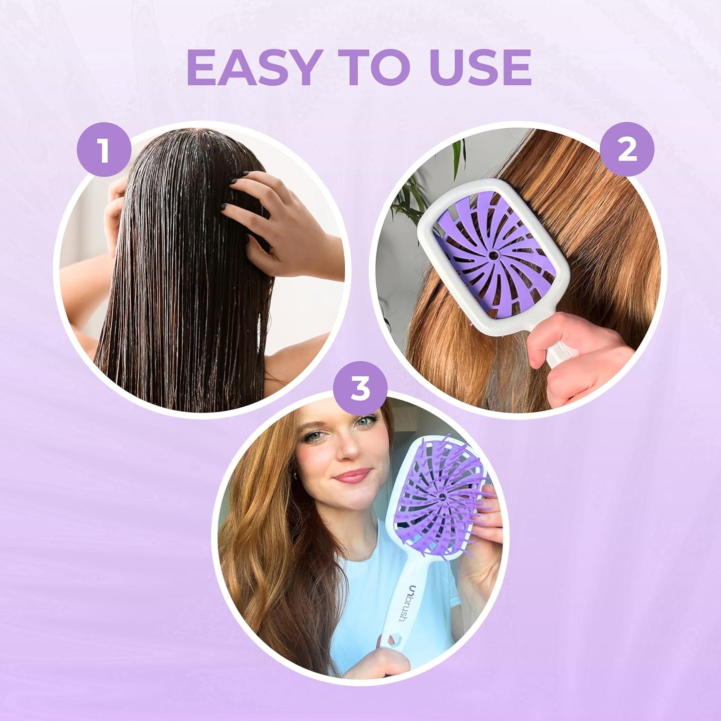 FHI Heat Curly Hair Brush - Gentle Detangling for Wet or Dry Fragile Hair | 84 UltraFlex Bristles, Vented Design