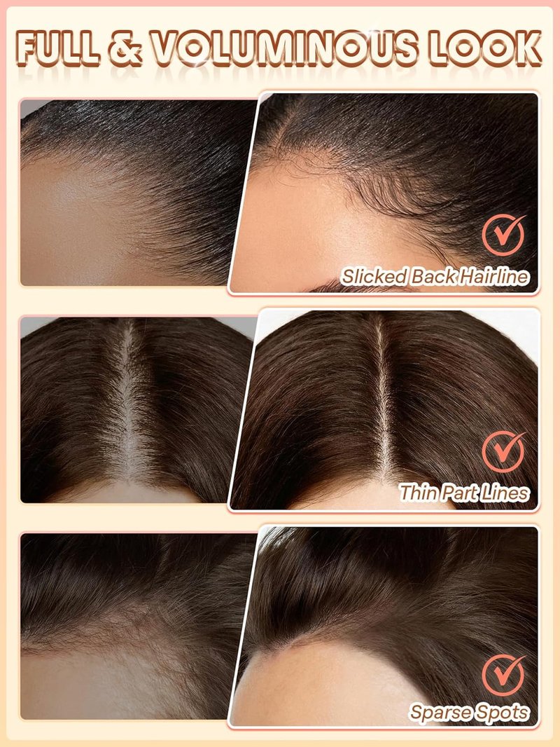 Dark Brown 2-in-1 Volume Boost Hairline Pen | Waterproof & Long-Lasting, 0.1mm Fine Line