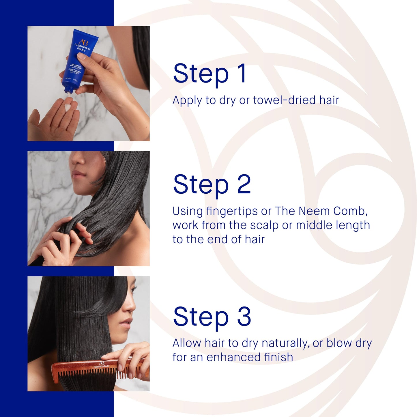 Augustinus Bader The Leave-In Hair Treatment – Luxury Lightweight Styling & Repair Cream – Strengthens, Hydrates & Protects from Heat Damage – Smooths Frizz & Boosts Shine – 100 ml / 3.4 fl oz