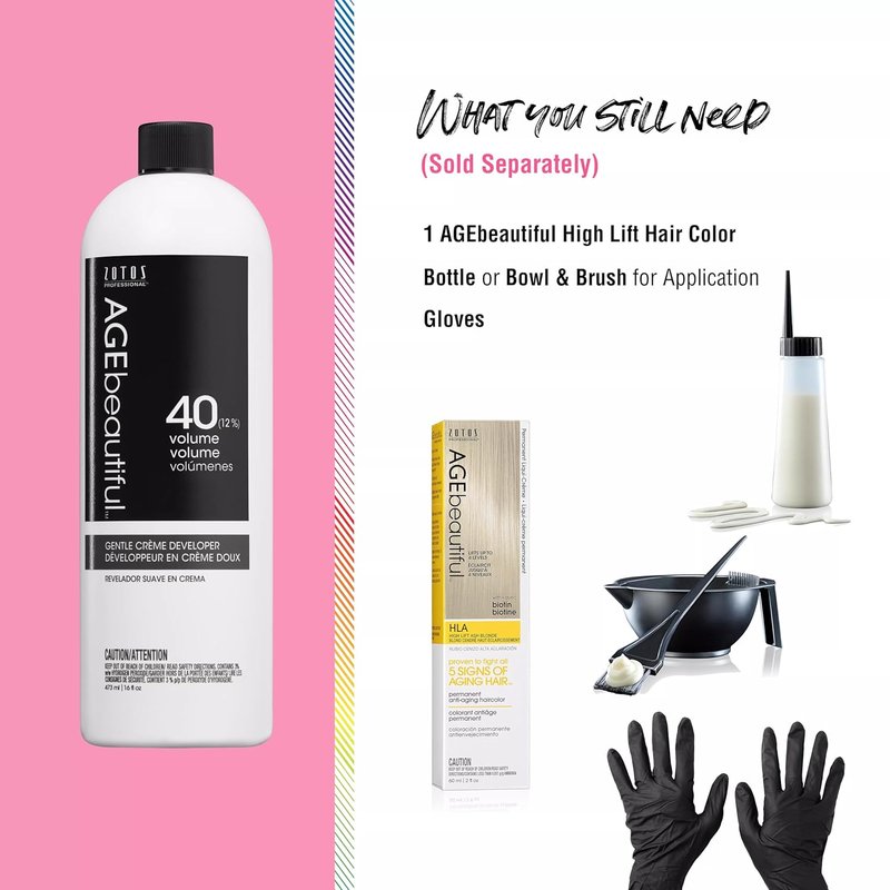 Gentle Creme Hair Developer for Permanent Color | Professional Gray Coverage & Long-Lasting Results - 32 oz