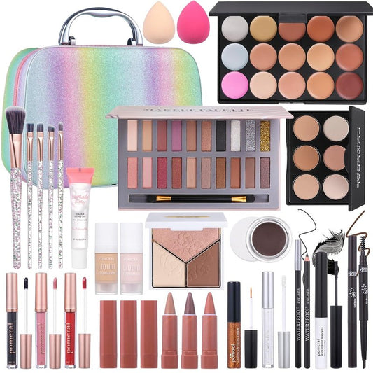 Makeup Kit for Women - Complete 20-Color Set with Eyeshadow Palette, Foundation, Concealer, Lipstick & Brushes | Perfect Gift for Teens