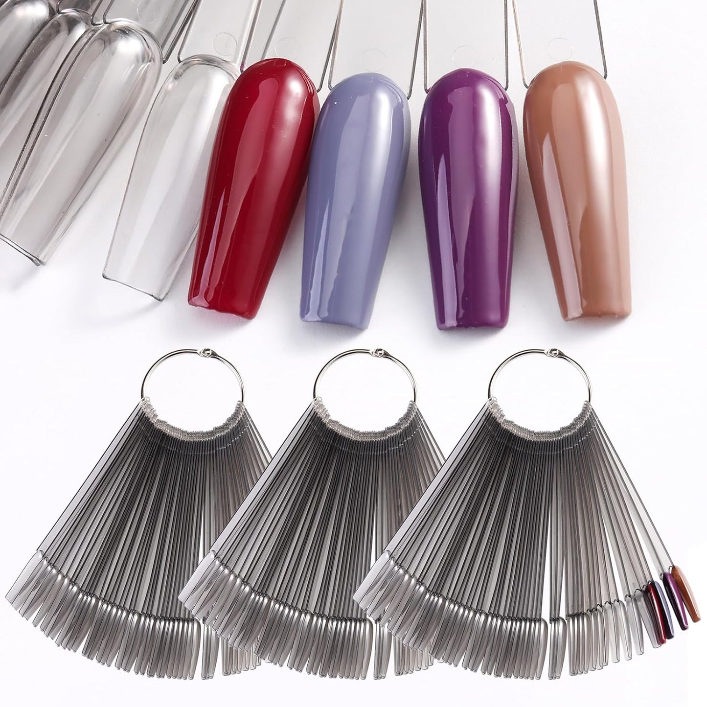 Nail Swatch Sticks - 150 Pcs Natural Beige Spoon Shaped Color Display Tips | Acrylic Practice Tools for Home & Salon