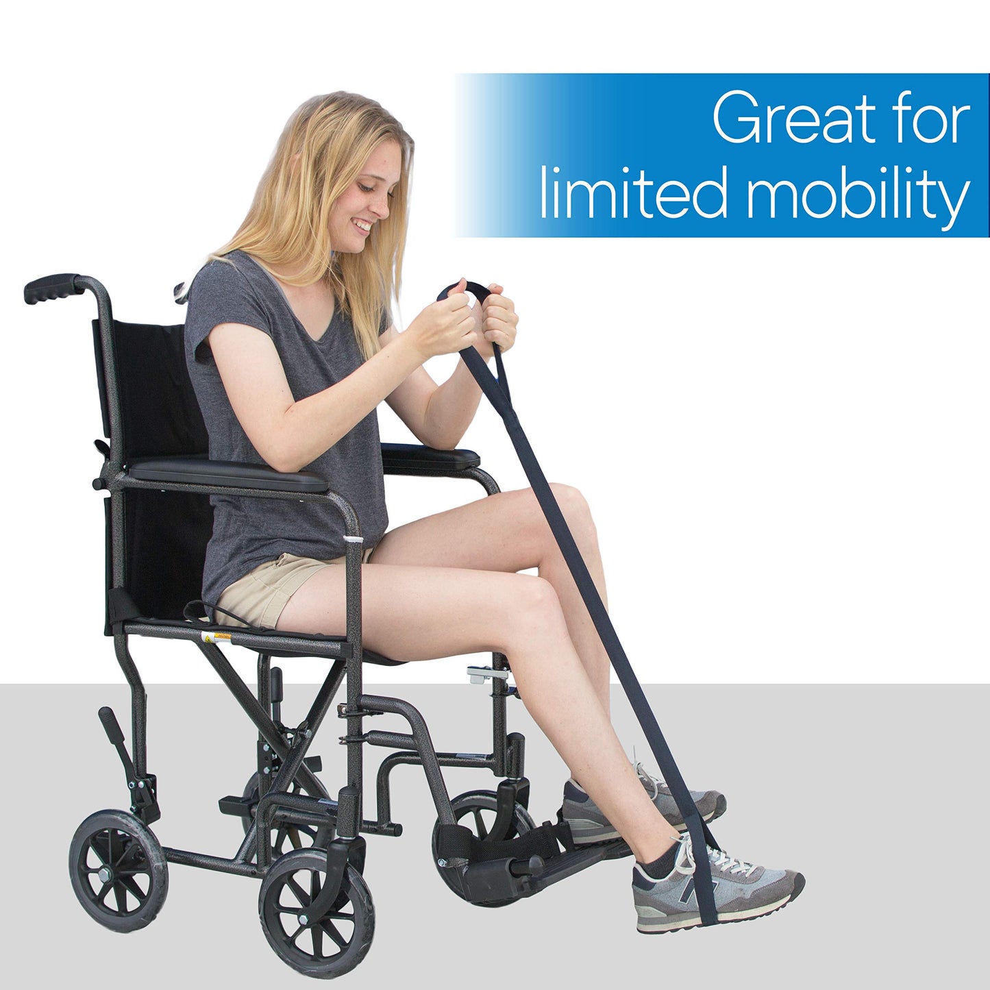 RMS Premium 42” Leg Lifter with Hand Strap & Foot Loop – Long-Term Orthopedic Daily Living Aid for Chronic Hip, Knee & Mobility Limitations