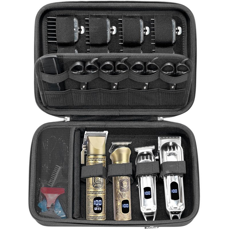 RAIACE Hard Travel Storage Case Compatible with Hair Clippers, Carrying Bag for Hair Cutting Barber Supplies, fit for Ufree/for Wahl Guard Grooming Kits. -Black
