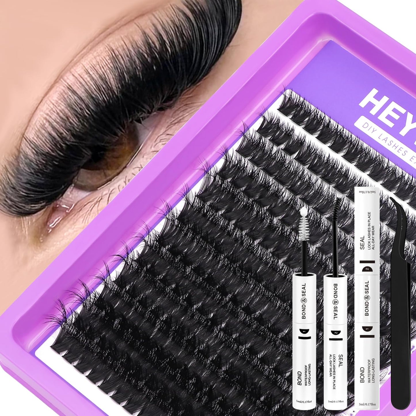 Lash Clusters Kit - 80D & 100D Individual D Curly Eyelash Extensions | DIY Thick False Lashes 10-18mm