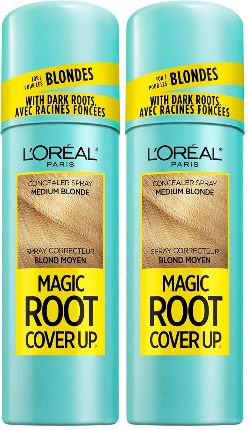 L'Oreal Paris Magic Root Cover Up - Gray Hair Spray for 100% Coverage | Lightweight, Ammonia-Free, Black, 2 oz