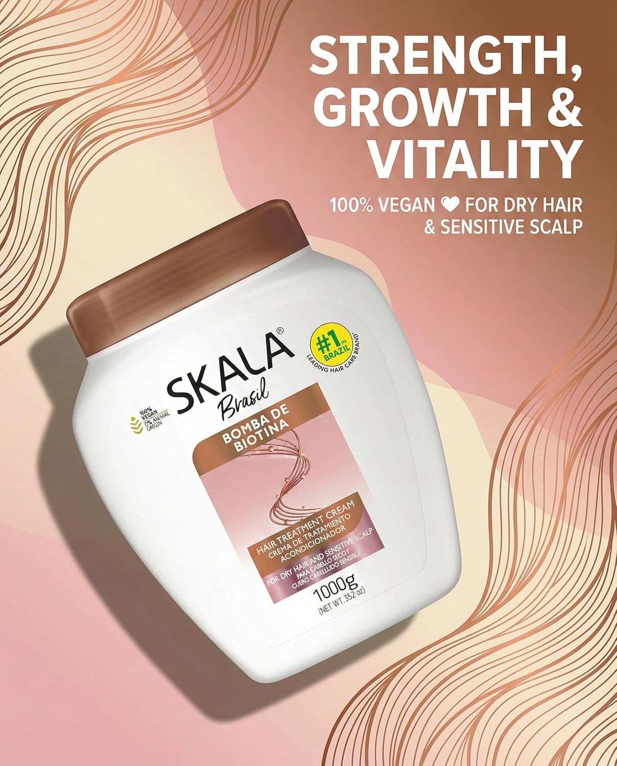Skala Expert Biotin Bomb Hair Cream - Nourishing Hair Treatment for Weak, Damaged Hair | 1 Kg (35.2 oz)