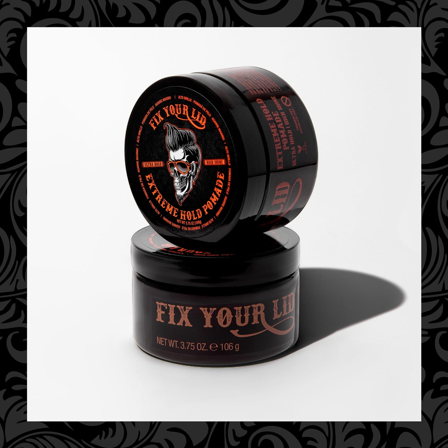 Fix Your Lid Extreme Hold Hair Pomade For Men - High Shine Water Based Hair Gel 3.75 oz - Easy To Wash Out