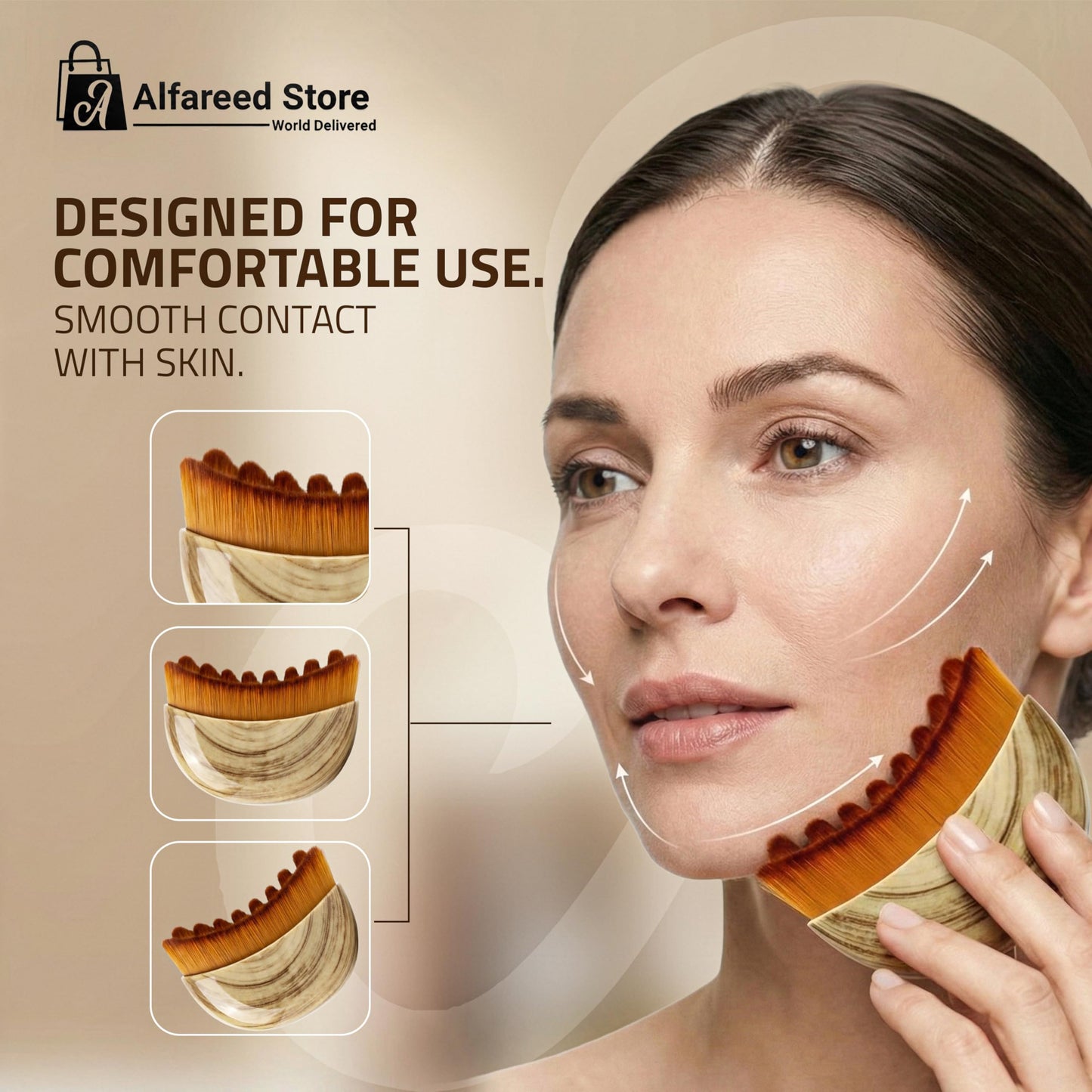 1 Pack Lymphatic Contour Face Brush – Manual Lymphatic Drainage Massager & Gua Sha Brush for Face | Depuff, Sculpt & Reduce Double Chin | Soft Bristles Facial Dry Brushing Tool for Home & Travel