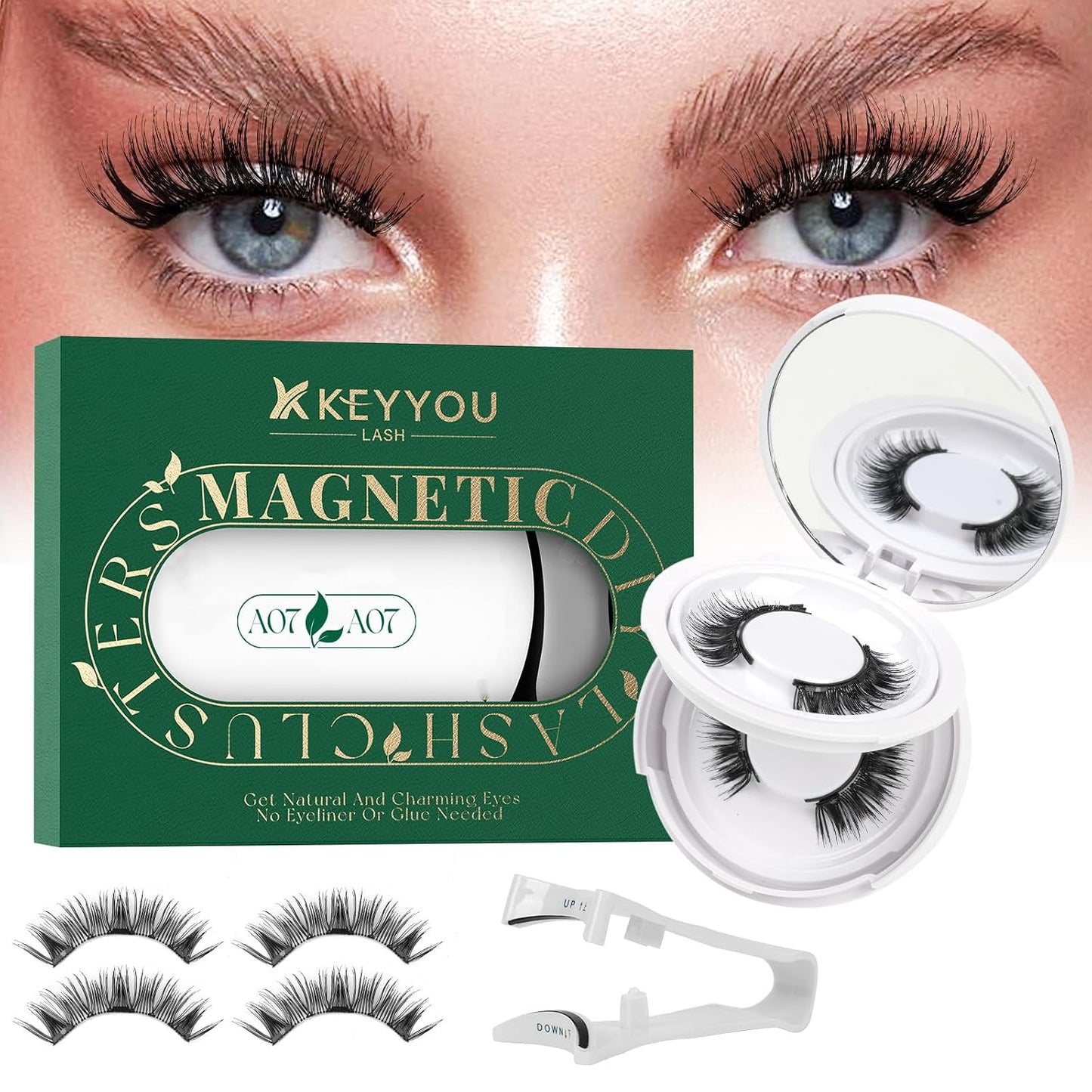 KEYYOU 3D Eyelash Clusters - 280pcs Wispy Volume Lashes | 80D D Curl, 9-18mm Mix