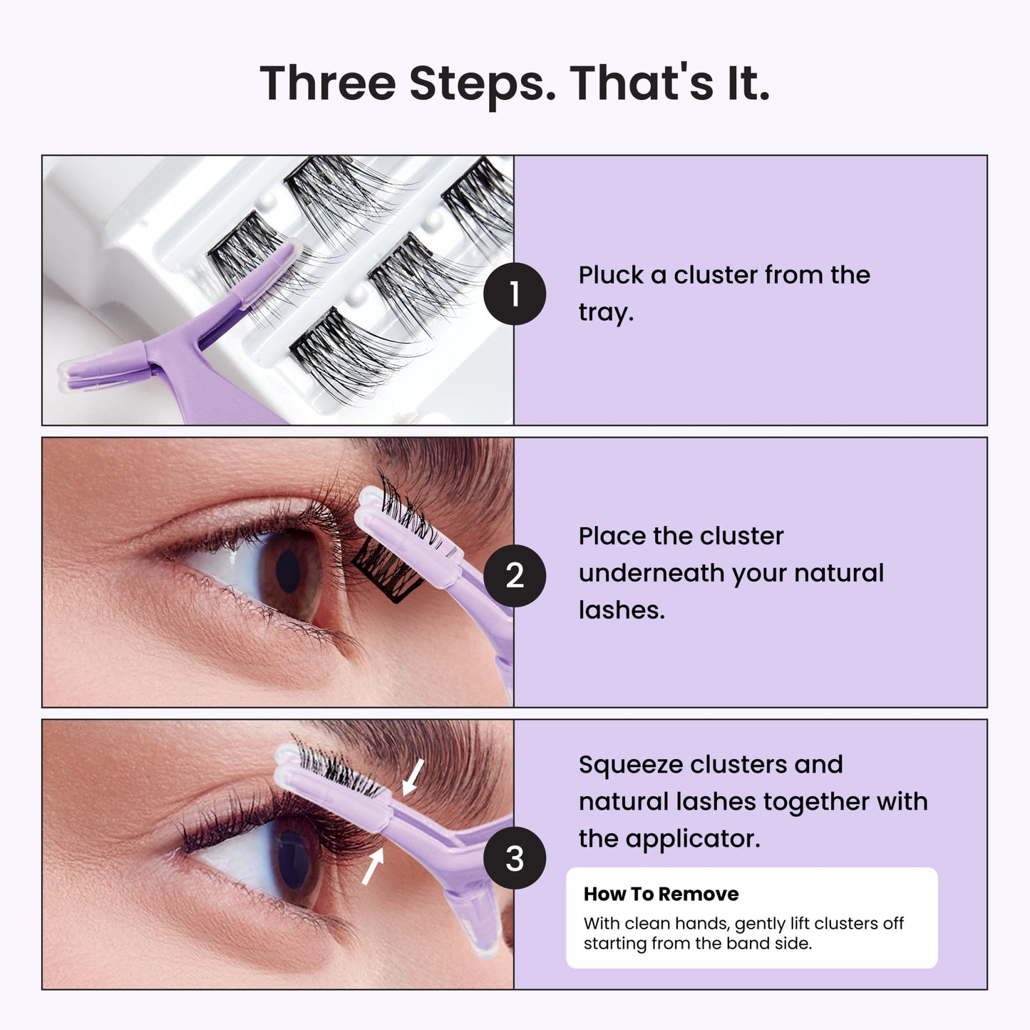 Kiss Impress False Eyelashes, Lash Clusters, Cluster Multipack, 'Classic Volume', 8mm-14mm, Includes 50 Pre-Glued Clusters, Contact Lens Friendly, Easy to Apply, Reusable Strip Lashes