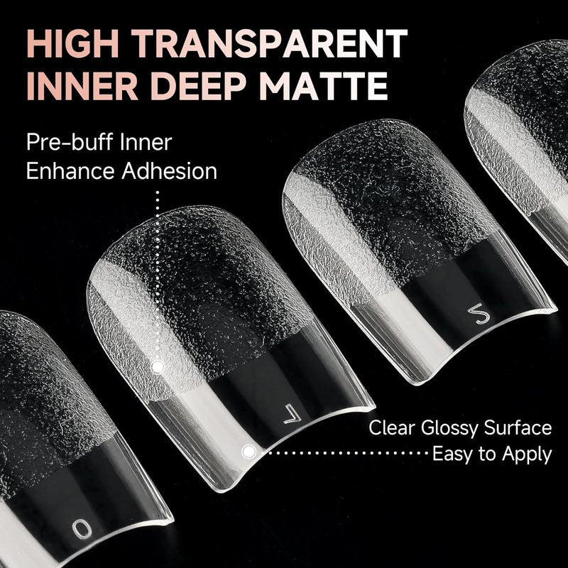 Short Square Gel Nail Tips - 312pcs Soft Gel Fake Nails for Full Cover Acrylic | 12 Sizes for DIY or Salon Use