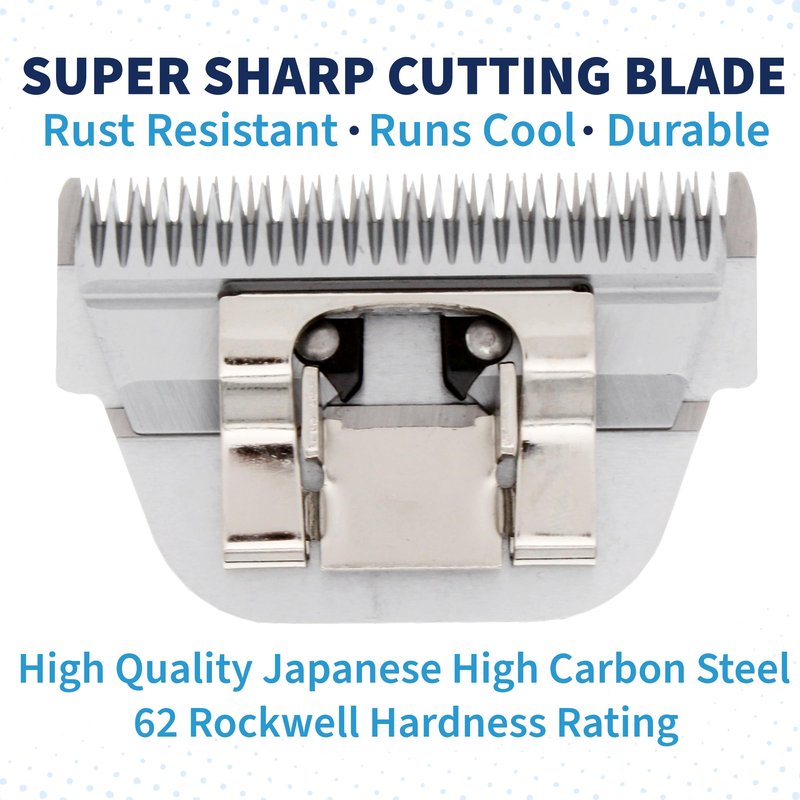 Bucchelli Detachable A Series 3 Wide Blade Dog Grooming Cut Length 1/2" / 13mm Japanese Carbonized Steel Dog Grooming Blades (Compatible A5 Series Clippers for Dogs Horses(B3FW)