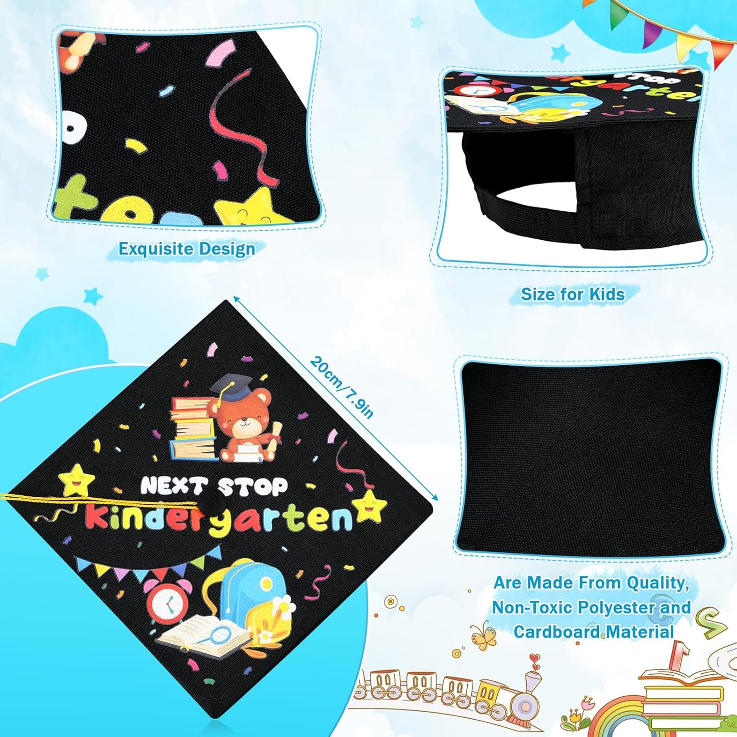 Kindergarten Graduation Caps - 12 Pcs Multicolor Preschool Hats for 2026 Grads | Perfect for Kids