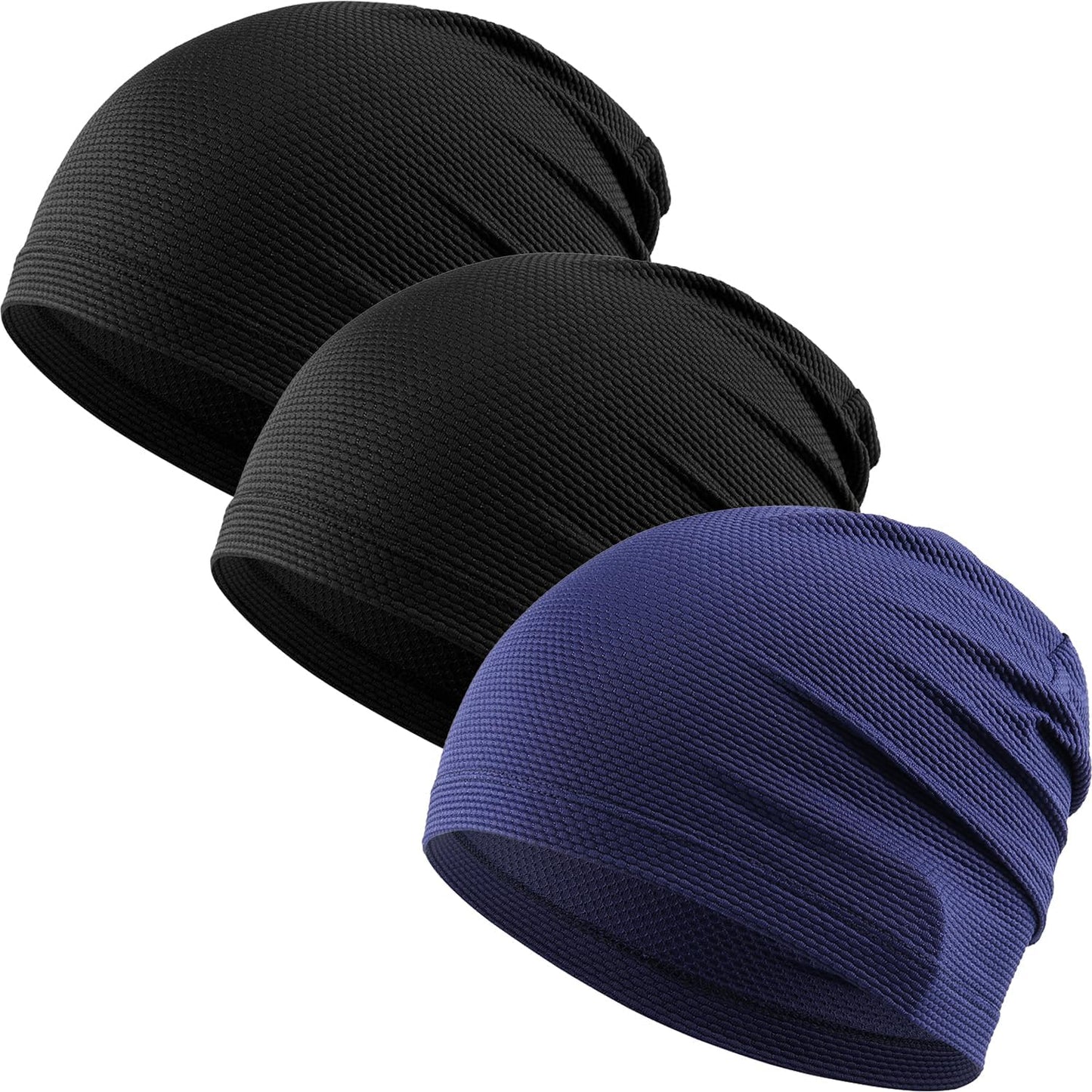 WTACTFUL 3-Pack Cooling Skull Caps - Breathable 3D Mesh Running Hats for Men & Women | Summer & Winter Use