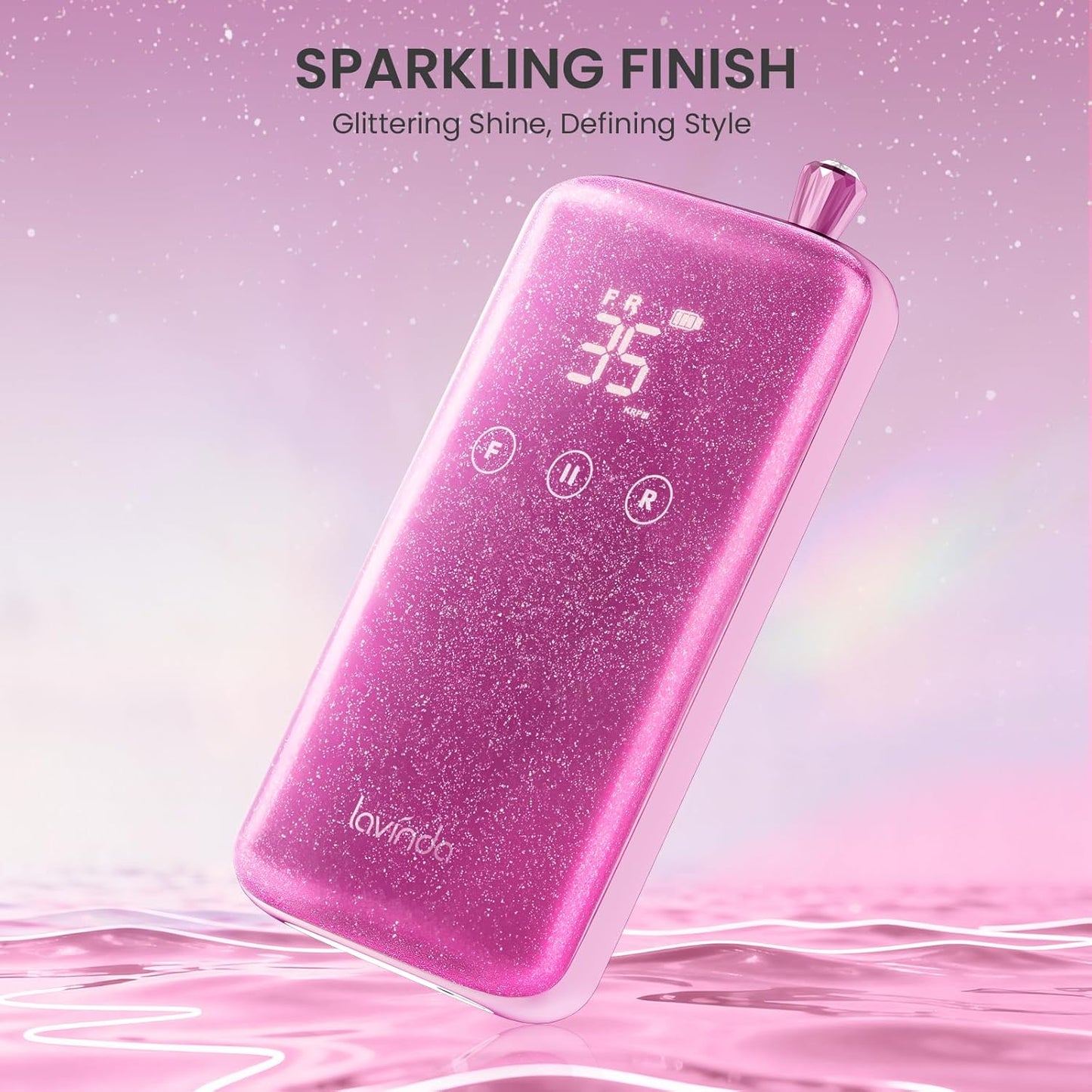 Professional Nail Drill - 35,000 RPM Rechargeable Electric Nail File with Cordless Motor & 8-Piece Bits Set | Sparkling Pink