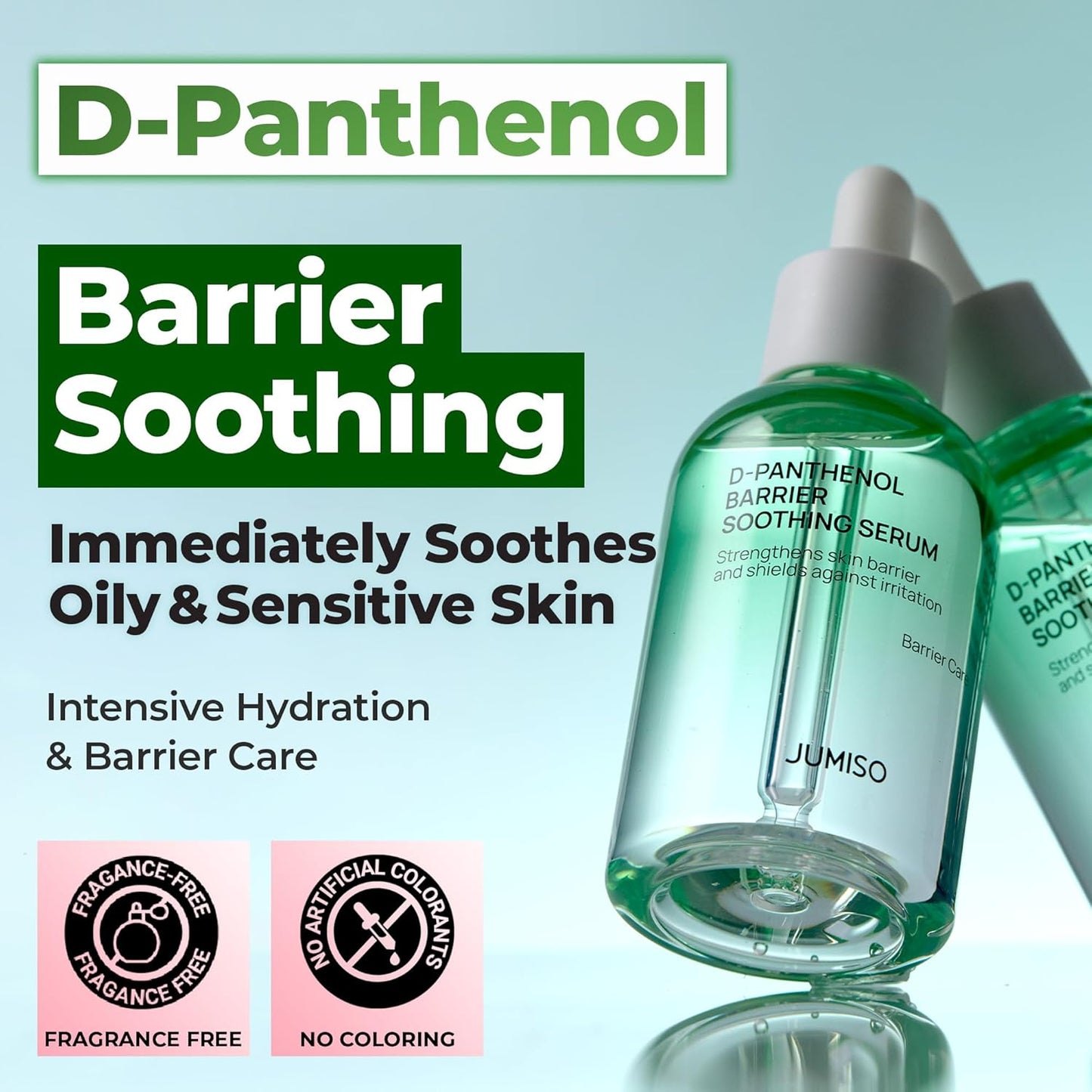 JUMISO D-Panthenol Hydrating Serum | 10 Types Hyaluronic Acid for Oily, Sensitive Skin - Jumbo 2.37 fl oz