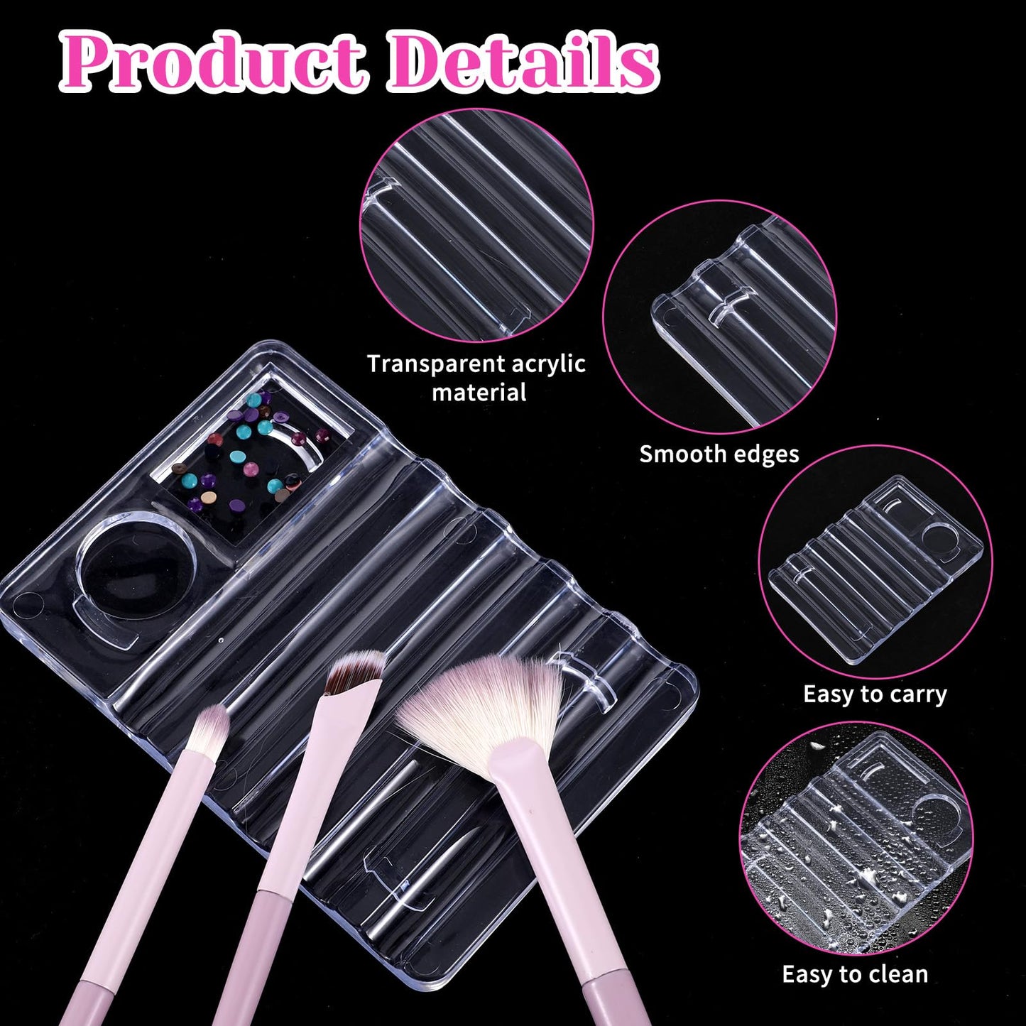 Gel Brush Holder, Clear Display Stand for Drawing Pens, Acrylic Nail Brush Holder, Nail Color Palette, Nail Art Pen Stand Organizer, Nail Gel Polish Brush Rest Manicure Tool