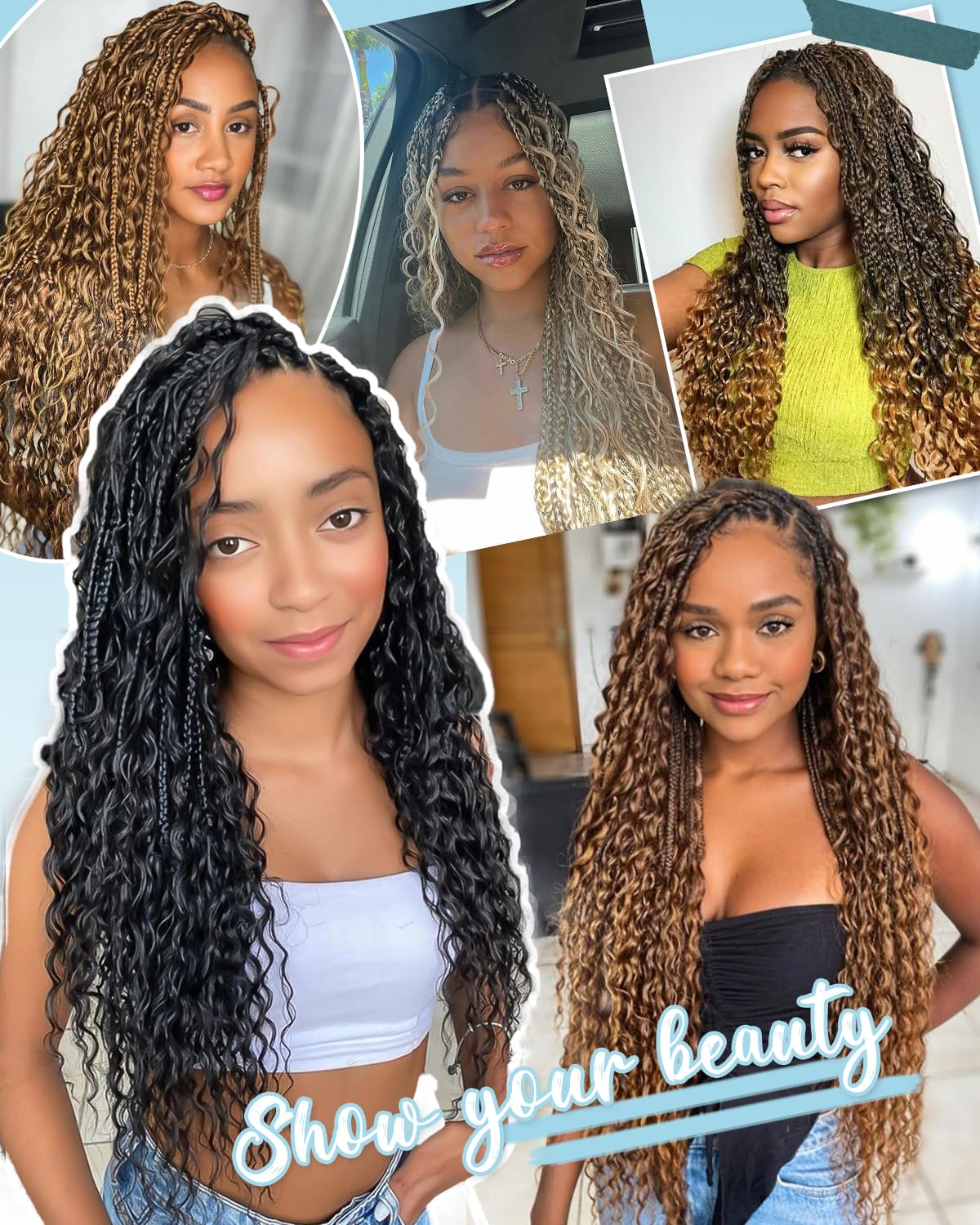 Flagship Human Braiding Hair for Boho Braids 16 Inch 100g Deep Wave Bulk Human Hair for Braiding No Weft Curly Wet and Wavy 2 Bundles Extensions