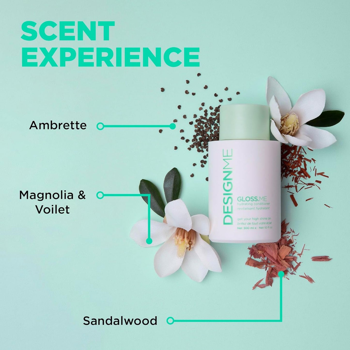 Design.Me GLOSS.ME Moisturizing Shampoo & Conditioner Set - Hydrating Hemp & Argan Oil for Dry, Colored Hair | 10 Fl Oz Each