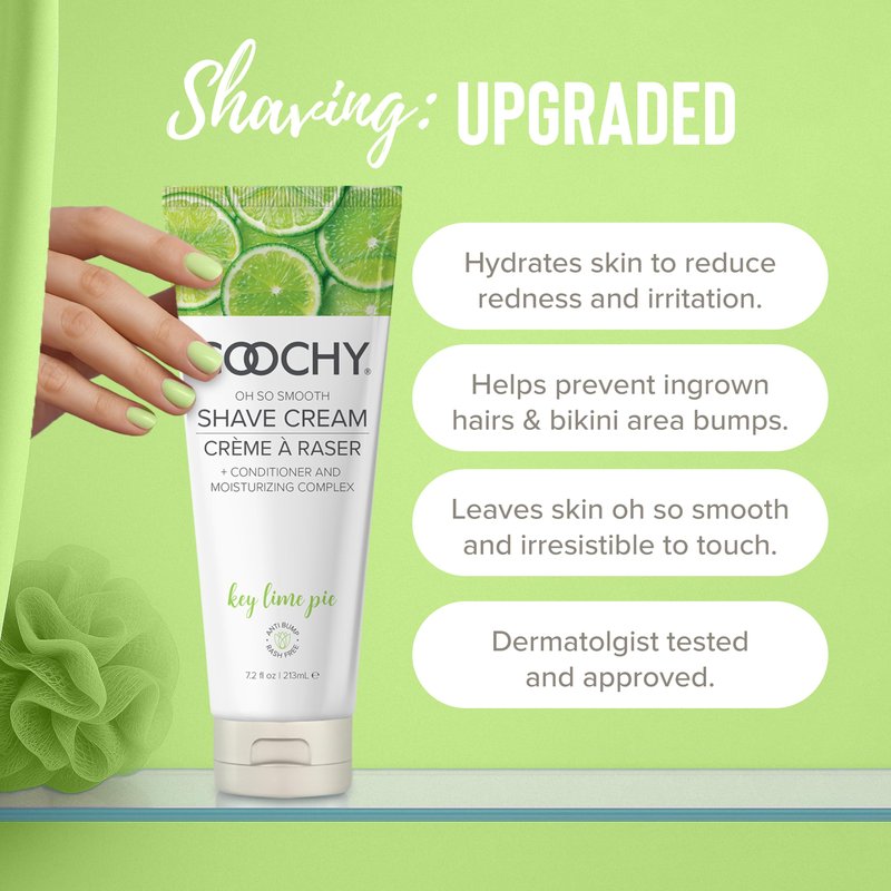 Coochy Shave Cream - Moisturizing Shave Lotion - Gentle Intimate Shaving Cream - For Bikini Area, Underarms, Legs & More - Rash-Free, Hydrating Formula - Key Lime Pie, 7.2 oz