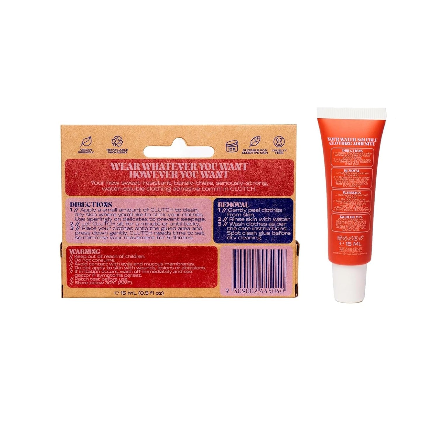 Liquid Fashion Tape - Clear Body Glue for Clothing & Accessories | All-Day Hold, 15ml