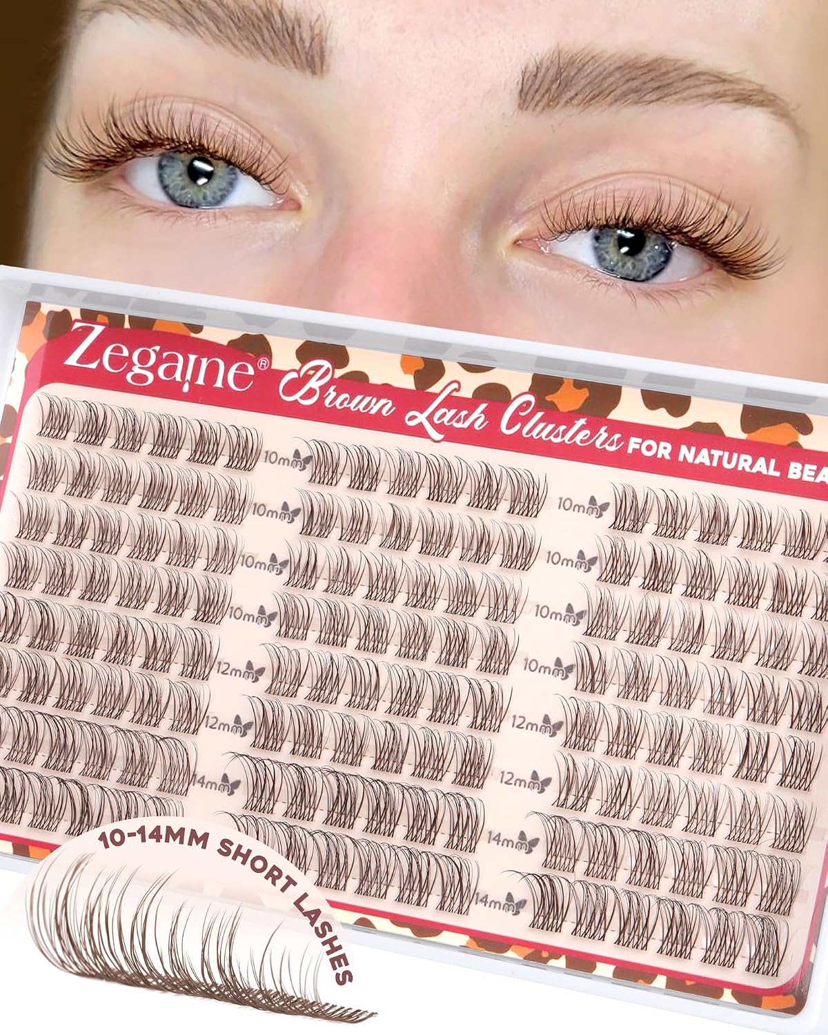 Natural Eyelash Clusters - 10-12-14MM Wispy Extensions | Clear Band, 144 Pcs for No Makeup Look