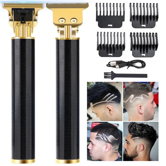 candyfouse Professional Beard Trimmer for Men, Hair Clippers with 4 Limit Combs, Cordless Rechargeable with LCD Display, Approaching Zero Gapped Cutting Grooming Kit
