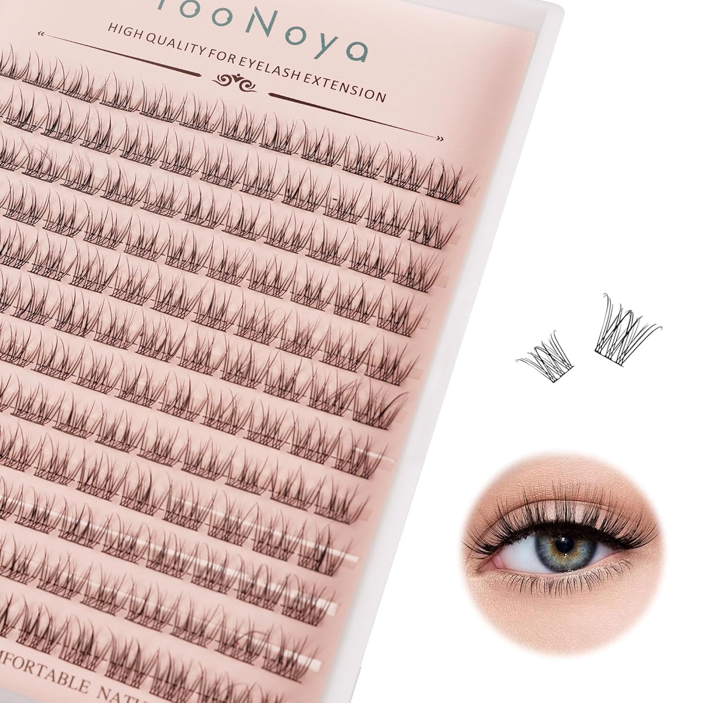 Lash Clusters - 144 PCS Individual 12mm D Curl Eyelash Extensions | Thick, Natural Wispy Reusable Volume Lashes