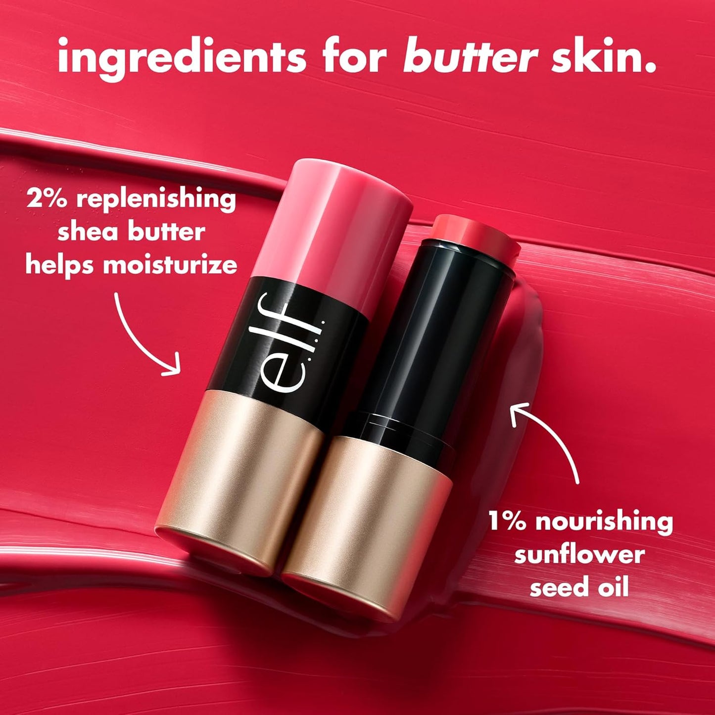 e.l.f. Soft Glam Cream Blush Stick - Buildable Satin Finish Blush with Shea Butter | Cinna-mood Color