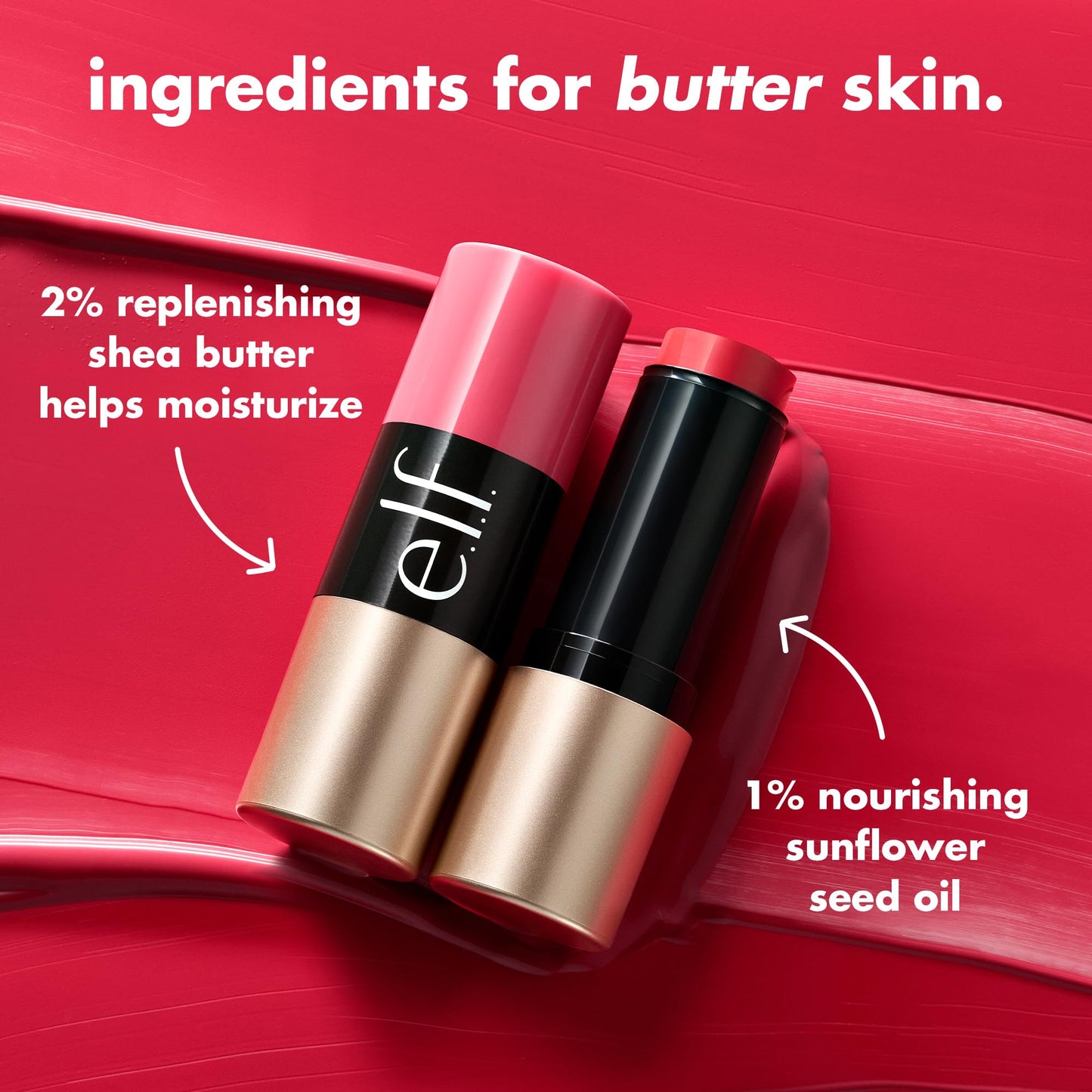e.l.f. Soft Glam Cream Blush Stick, Buildable Cream Blush for A Natural Flush & Satin Finish, Made with Shea Butter, Vegan & Cruelty-Free, Plum Intended