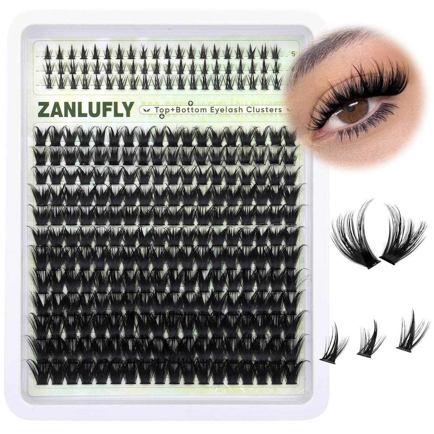 Natural Volume Eyelash Clusters - Wispy Faux Mink Extensions 10-16mm | CC Curly Individual Lashes