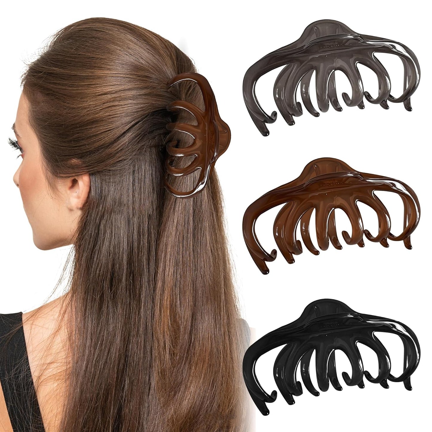 Soft Cloud Claw Clips - 3 Pack Cozy & Flexible Hair Accessories for Women | Perfect for Thin & Thick Hair