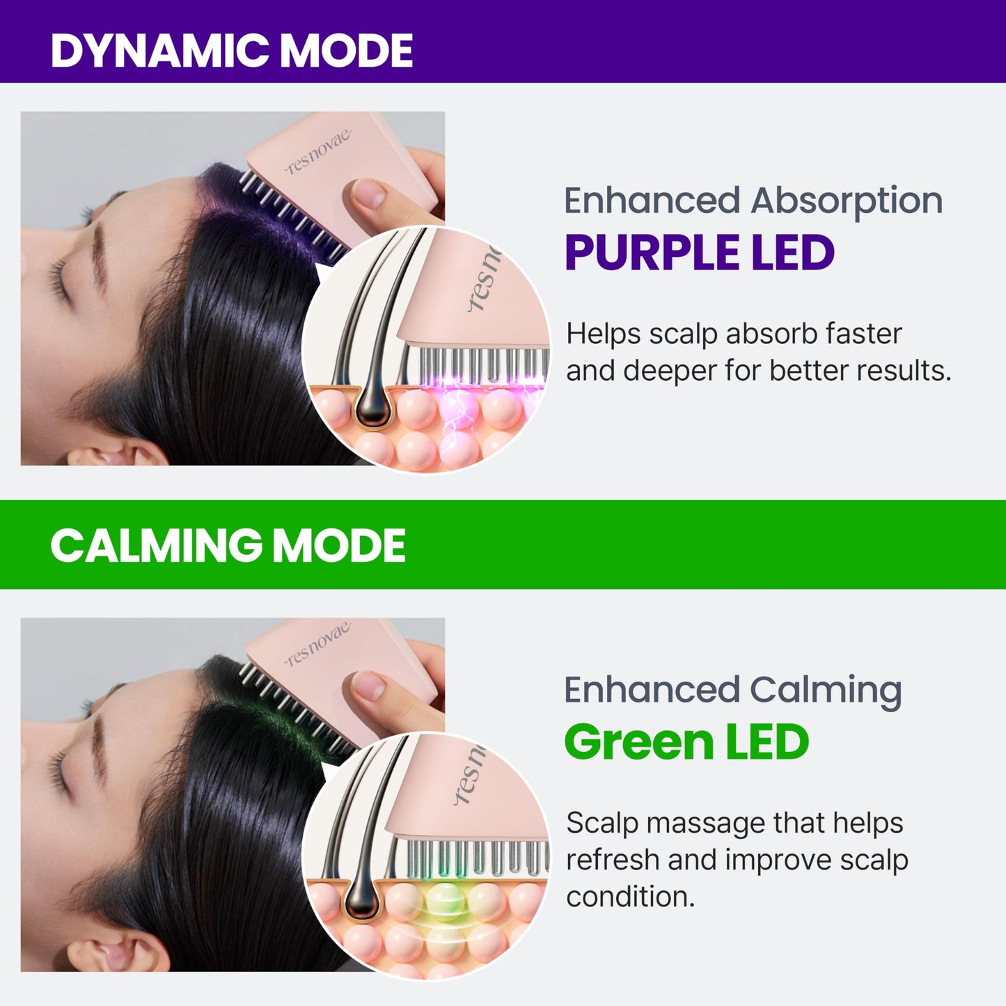 res novae Hyper Shot Scalp Care Device(Sunset Pink), Supports Ampoule Absorption, Scalp Vitality and Daily Scalp Massage at Home